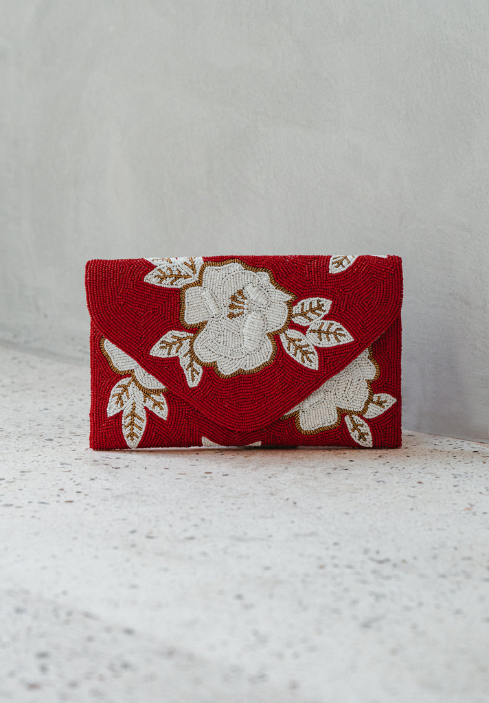 Grand Peonies Beaded Handbag (Preorder)